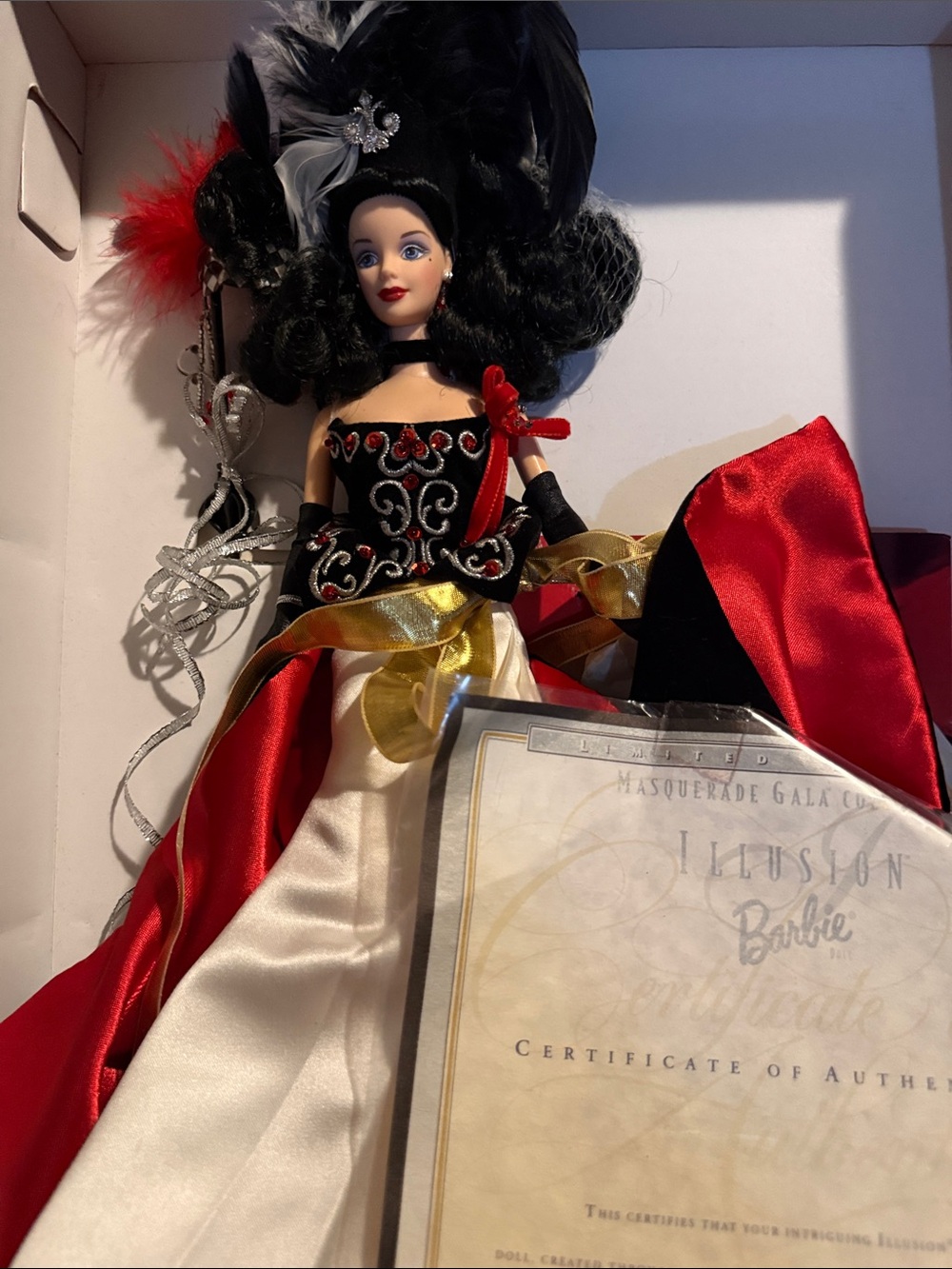 Barbie Masquerade Gala Doll in Red, Black & Cream with Gold Accents